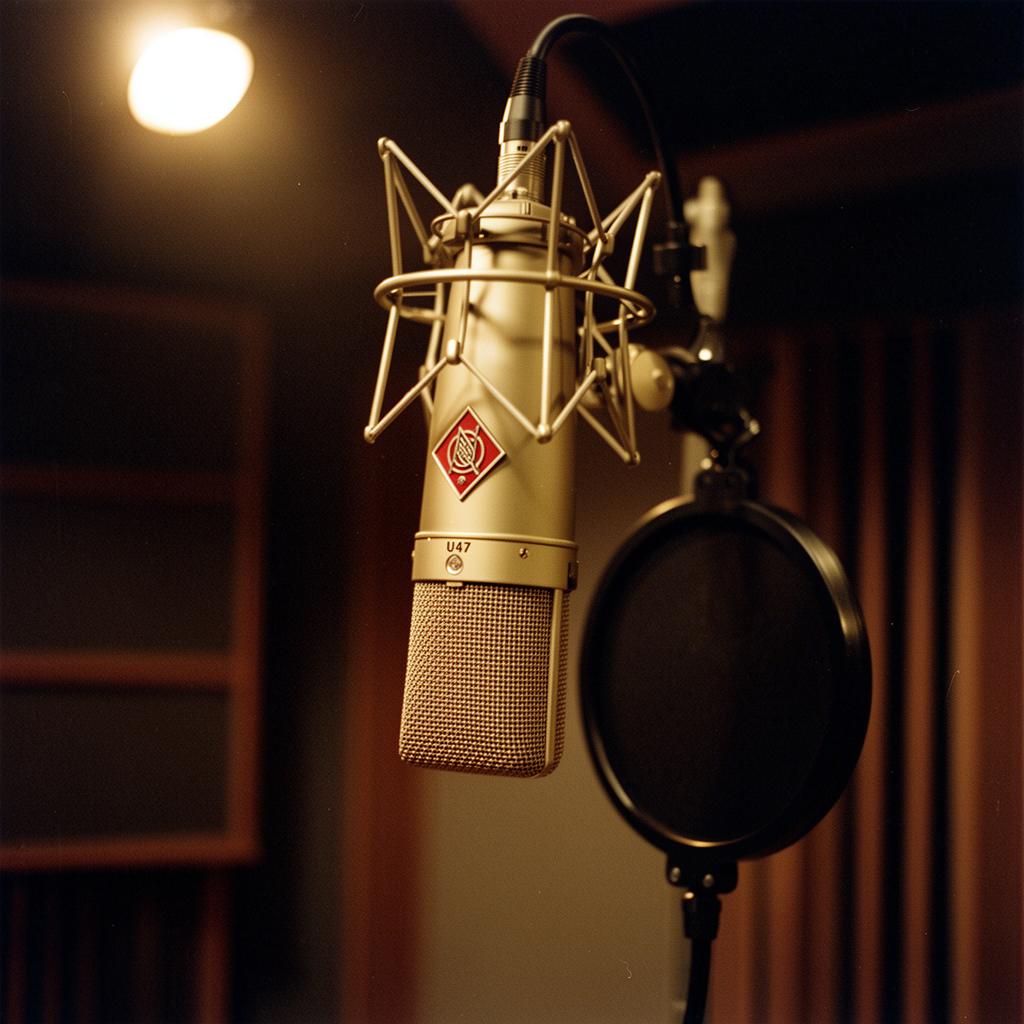 Studio microphone close-up